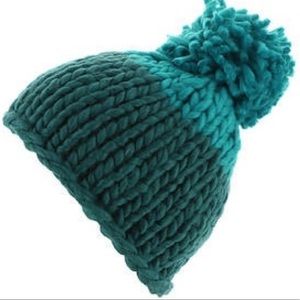 Free People Cozy Up Color Block Pom Beanie NWT